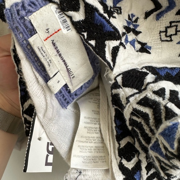 Anthropologie Blue and Black Embroidered Blouse - Picture 5 of 7